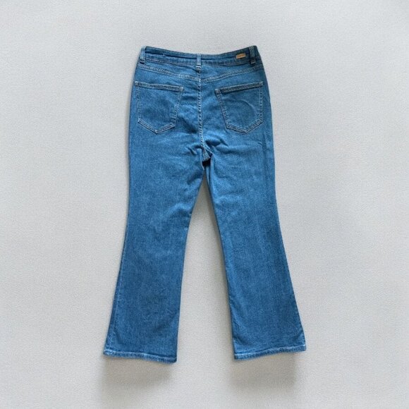 Massimo Dutti Womens Jeans Semi Flared Sz 4 Denim High Rise Medium Wash Stretch - Picture 2 of 9